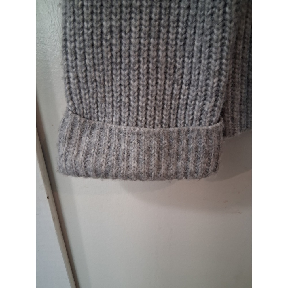 And Now This Womens XL Grey Ribbed Quarter Zip Oversized Chunky Knit Sweater - Picture 4 of 5